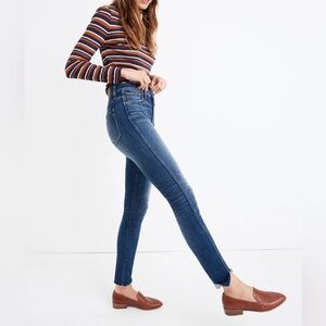 Madewell 10” High-Rise Skinny Jeans Cutout Tulip Hem Edition Sz 26